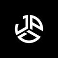 JPD letter logo design on black background. JPD creative initials letter logo concept. JPD letter design Royalty Free Stock Photo