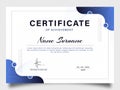 Premium minimalist certificate in blue color