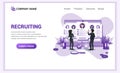 Modern Flat design concept of Recruitment, presentation for employment and recruiting. Application for employee hiring. Can used f