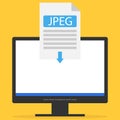 The jpeg file is downloaded to the computer. Download the jpeg file via the Internet.