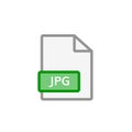Jpeg file icon. jpg format document symbol