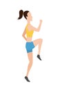 Jpeg illustration of jump women in flat design style. Sport. Active fitness. Exercise and athlete. Variety of sport movements.