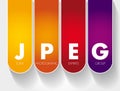 JPEG - Joint Photographic Experts Group acronym, concept background