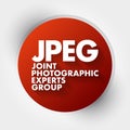 JPEG - Joint Photographic Experts Group acronym, concept background