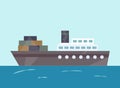 Jpeg tugboat illustration. Ship at sea transport, shipping boat. Water isolated transport icon