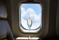 Luxury in the clouds: champagne by the window Royalty Free Stock Photo