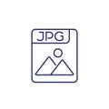 Jpg file line icon on white