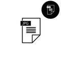 Jpg icon - white vector icon Royalty Free Stock Photo