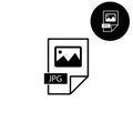 Jpg icon - white vector icon Royalty Free Stock Photo