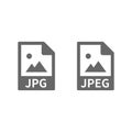 Jpg and jpeg file vector icon. Picture, image format symbol. Royalty Free Stock Photo