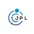 JPL letter technology logo design on white background. JPL creative initials letter IT logo concept. JPL letter design