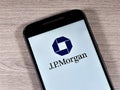 JPMorgan Chase logo seen displayed on smartphone