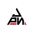 JPN triangle letter logo design with triangle shape. JPN triangle logo design monogram. JPN triangle vector logo template with red Royalty Free Stock Photo