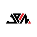 JPN triangle letter logo design with triangle shape. JPN triangle logo design monogram. JPN triangle vector logo template with red Royalty Free Stock Photo