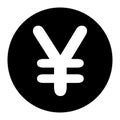 JPY Japanese Yen Symbol Sign. Black Illustration Isolated on a White Background. EPS Vector