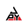 JPY triangle letter logo design with triangle shape. JPY triangle logo design monogram. JPY triangle vector logo template with red