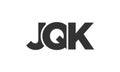 JQK logo design template with strong and modern bold text. Initial based vector logotype featuring simple and minimal typography. Royalty Free Stock Photo