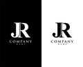 Jr, rj initial company name logo template vector