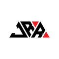 JRR triangle letter logo design with triangle shape. JRR triangle logo design monogram. JRR triangle vector logo template with red Royalty Free Stock Photo