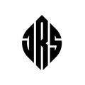 JRS circle letter logo design with circle and ellipse shape. JRS ellipse letters with typographic style. The three initials form a