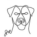 JRT, Jack Russell Terrier, Continuous one line drawing Royalty Free Stock Photo