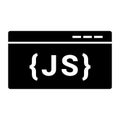 JS Code Icon Isolated on White Background Flat Style