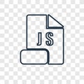 Js concept vector linear icon isolated on transparent background