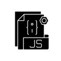 JS file black glyph icon