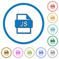 JS file format icons with shadows and outlines