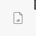 JS file format, linear style sign for mobile concept and web design Royalty Free Stock Photo
