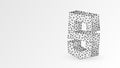 JS, Java Script coding language sign. Device, programming, developing concept. Abstract, digital, wireframe, low poly Royalty Free Stock Photo