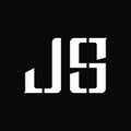 JS SLogo monogram with middle slice design template