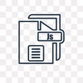 Js vector icon isolated on transparent background, linear Js transparency concept can be used web and mobile