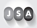 JSA - Joint Sales Agreement is an agreement authorizing a broker to sell advertising time for the brokered station in return for a Royalty Free Stock Photo