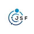 JSF letter technology logo design on white background. JSF creative initials letter IT logo concept. JSF letter design