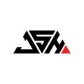 JSH triangle letter logo design with triangle shape. JSH triangle logo design monogram. JSH triangle vector logo template with red Royalty Free Stock Photo