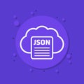 JSON file, document in a cloud vector icon