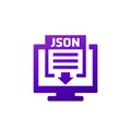 JSON file download icon with a computer