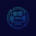 JSON files, documents icon, linear design