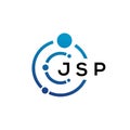 JSP letter technology logo design on white background. JSP creative initials letter IT logo concept. JSP letter design