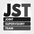 JST - Joint Supervisory Team acronym concept Royalty Free Stock Photo