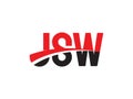 JSW Letter Initial Logo Design Vector Illustration