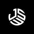 JSW letter logo design on black background. JSW creative initials letter logo concept. JSW letter design