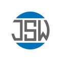 JSW letter logo design on white background. JSW creative initials circle logo Royalty Free Stock Photo