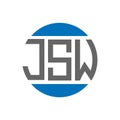 JSW letter logo design on white background. JSW creative initials circle logo concept. JSW letter design