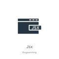 Jsx icon vector. Trendy flat jsx icon from programming collection isolated on white background. Vector illustration can be used