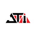 JTI triangle letter logo design with triangle shape. JTI triangle logo design monogram. JTI triangle vector logo template with red Royalty Free Stock Photo