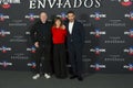 Juan Jose Campanella, Marta Etura and Miguel Angel Silvestre of the series Los Enviados pose for the media in Madrid Spain