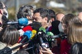 Juan Manuel Moreno, President of the Junta de AndalucÃÂ­a at a press conference, in Spain. Spanish politician of the Popular Party