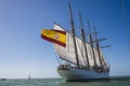 Juan Sebastian Elcano sailing in the bay of Cadiz, Spain